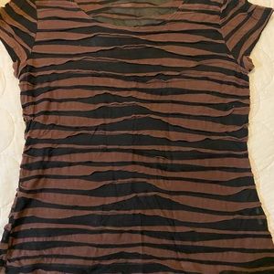 Karen Kane black/brown sleeveless blouse L